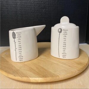 Rae Dunn stem line cream & sugar set